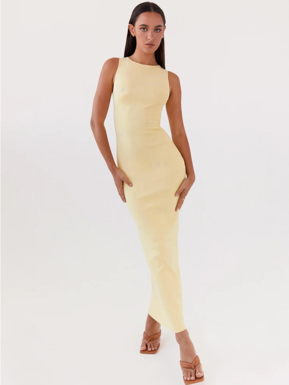 Peppermayo Holly Knit Maxi Dress - Yellow